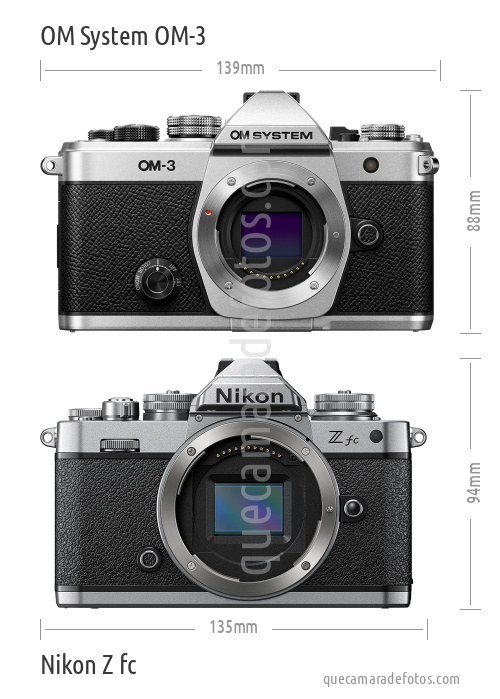 OM System OM-3 vs Nikon Z fc