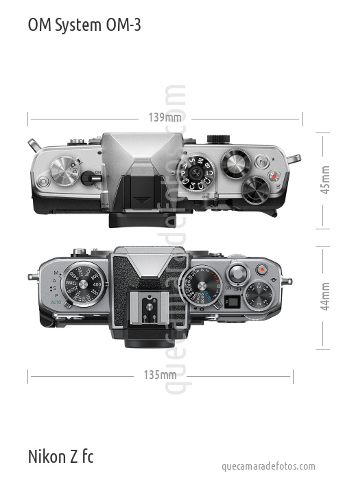 OM System OM-3 vs Nikon Z fc