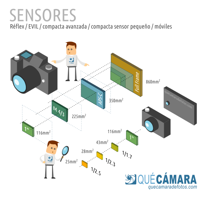 Comparativa de tamaño de sensores más utilizados